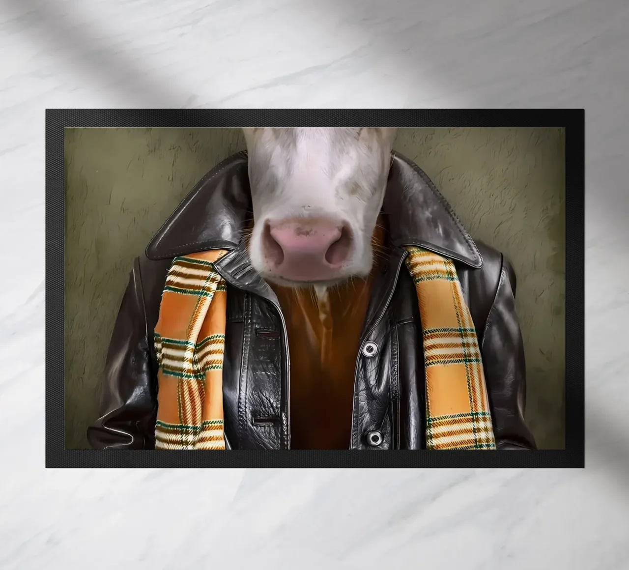 Mucca vestita zerbino da Delaplane