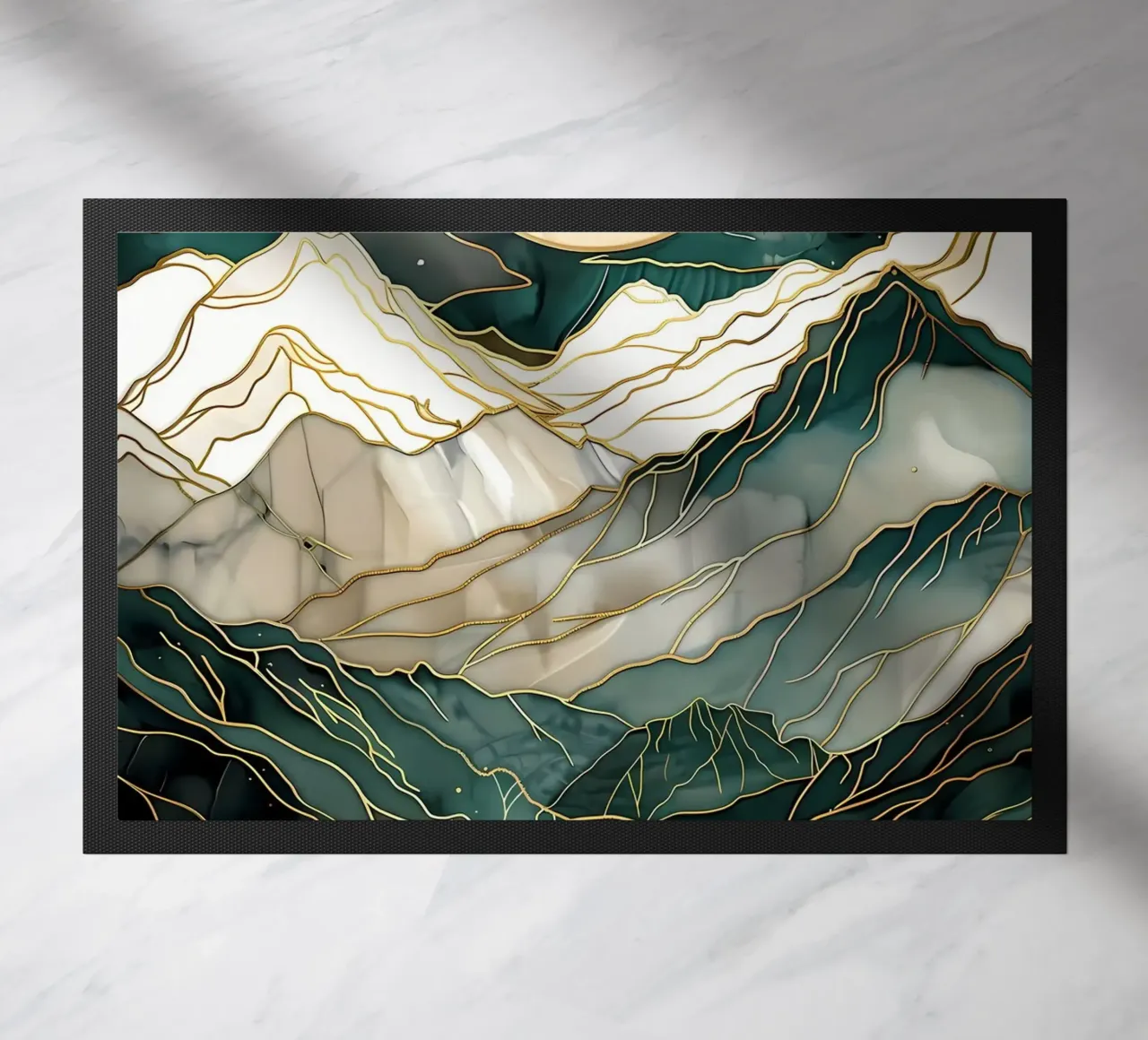 Abstracte bergkunst deurmat van Ginnery