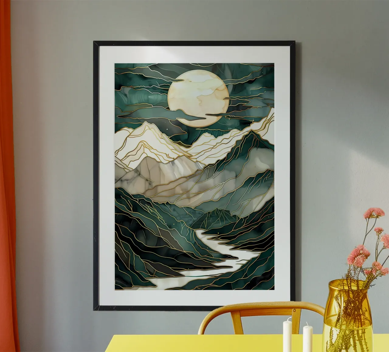 Abstracte bergkunst poster van Ginnery