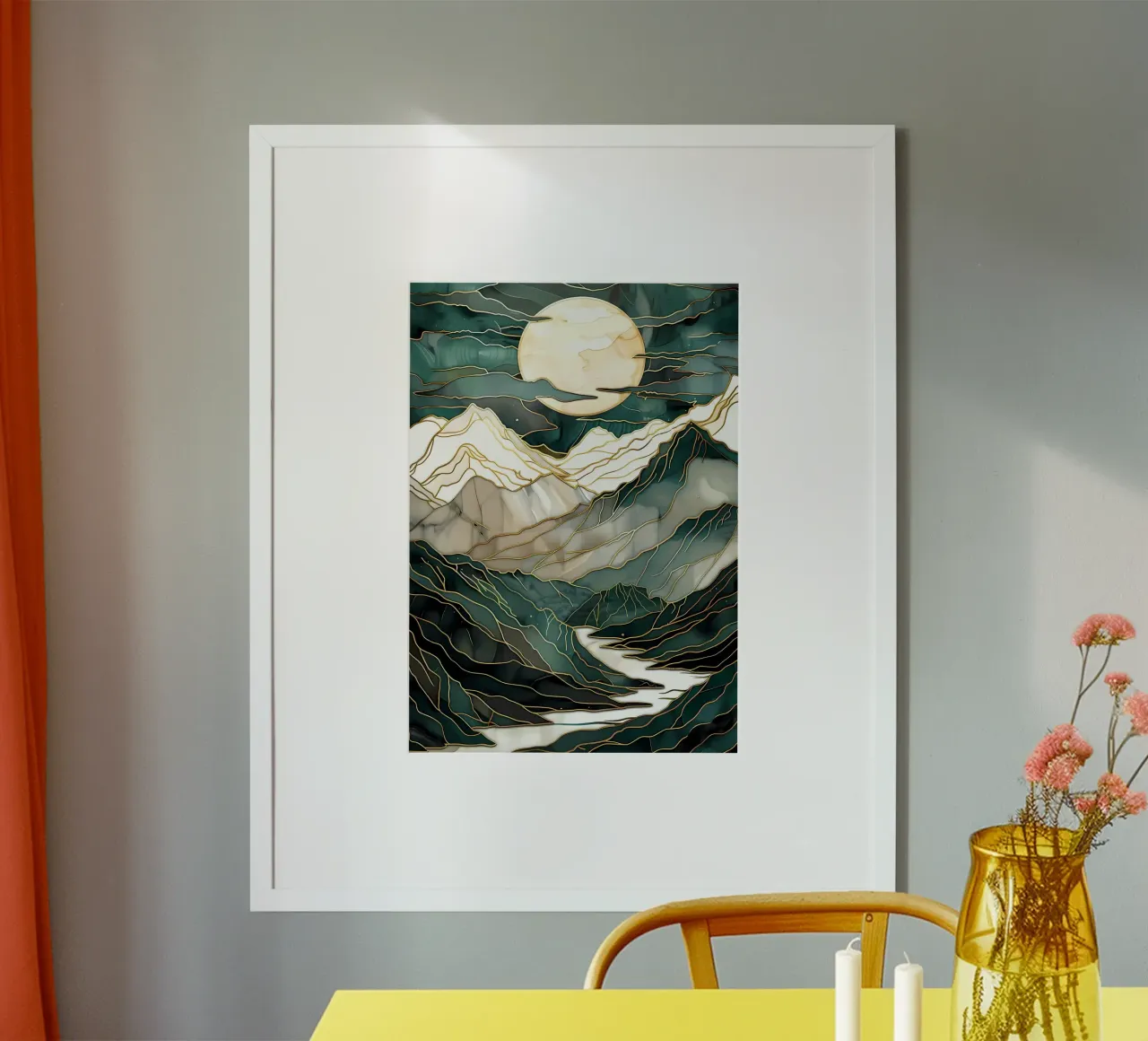 Abstracte bergkunst poster van Ginnery