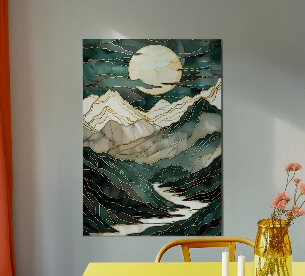 Abstracte bergkunst poster van Ginnery