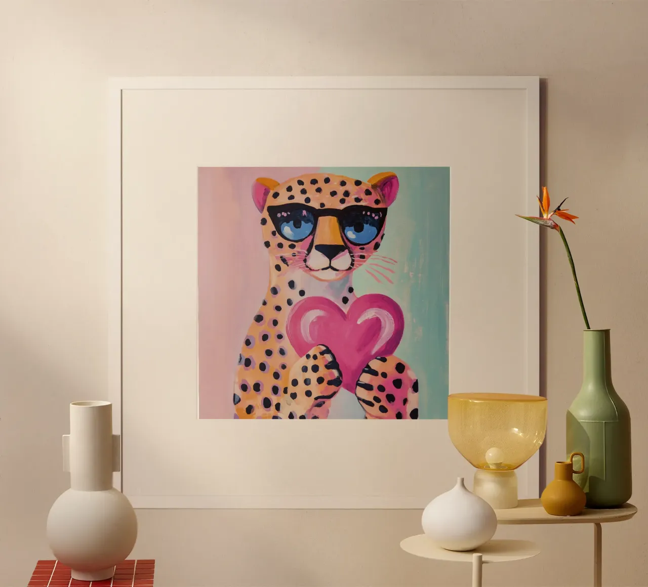 Ghepardo dal cuore amorevole poster da Modern Muse