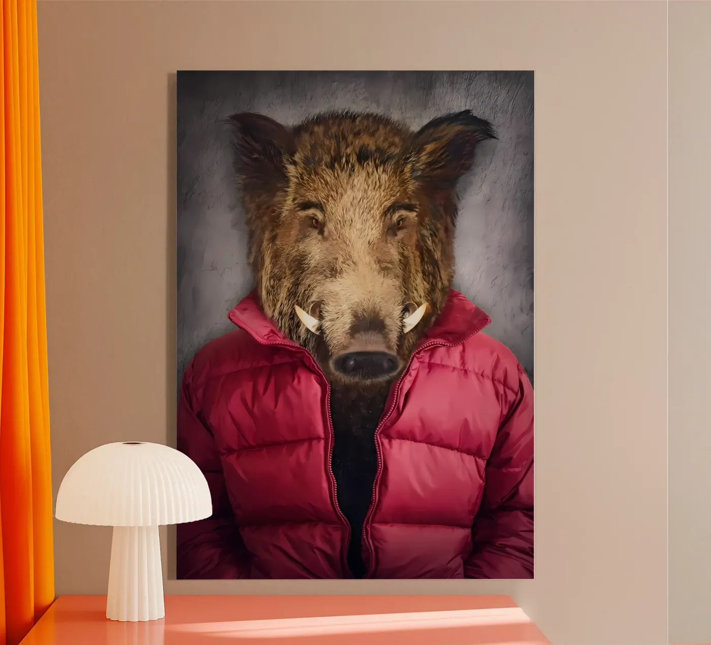 Cinghiale vestito plexiglass da Delaplane