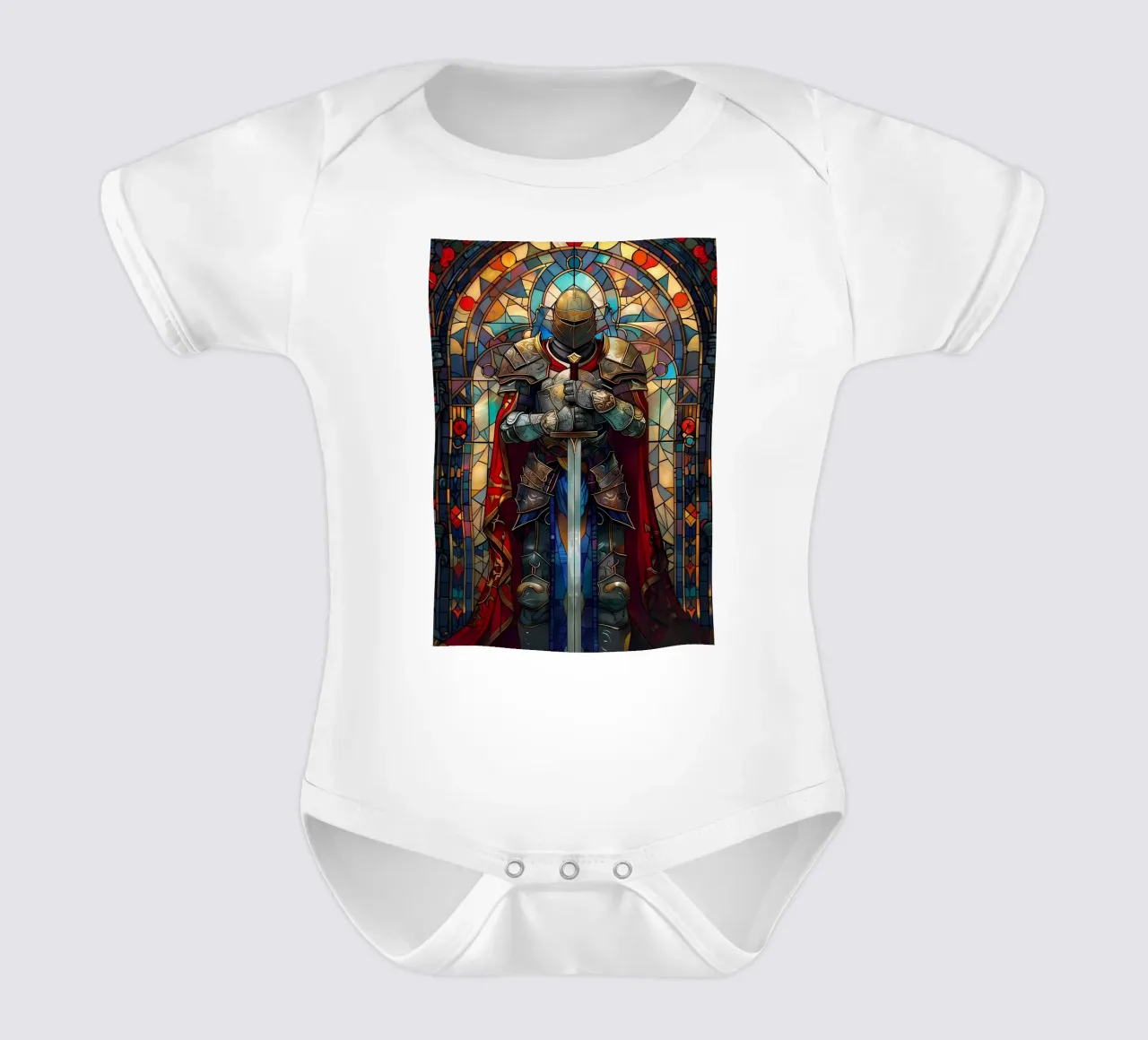 Paladin Warrior Glass short-sleeve baby romper by Ginnery