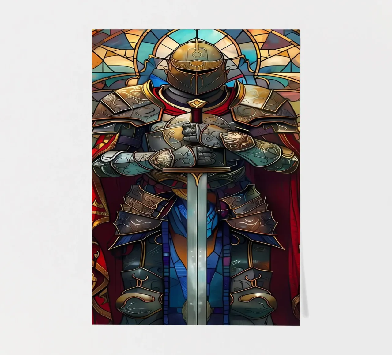 Paladin Warrior Glass sticker sheet by Ginnery