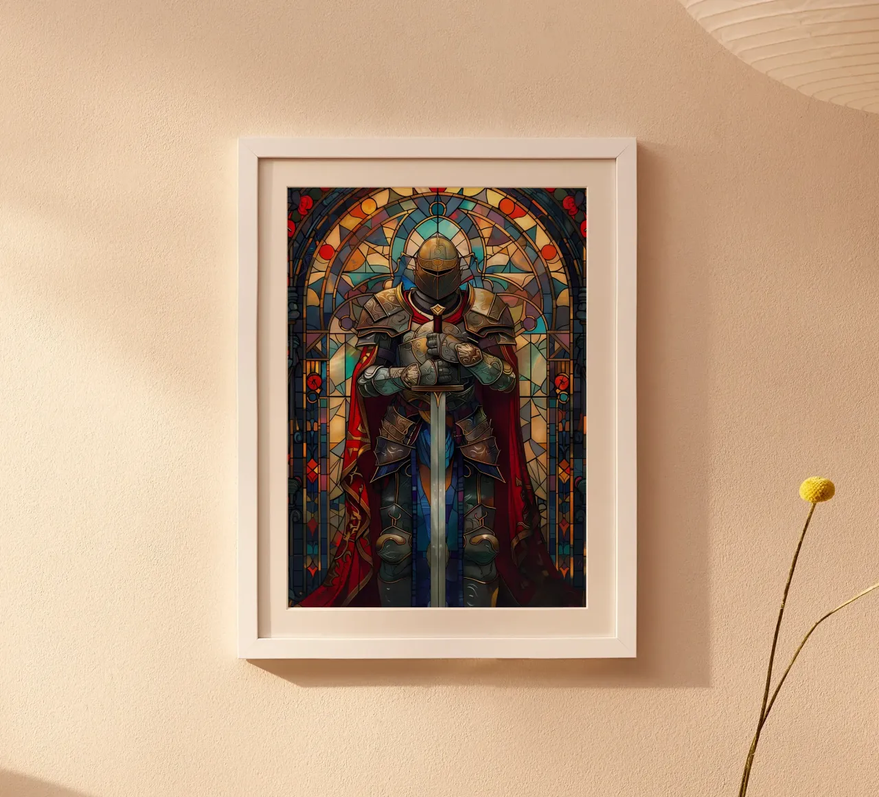 Paladin-Krieger-Glas Poster von Ginnery