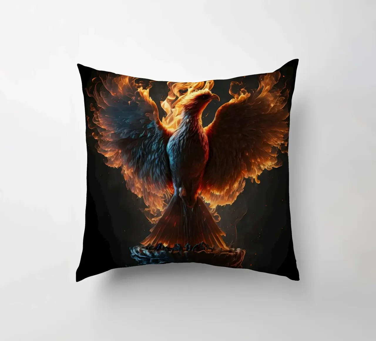 Ritratto di uccello di Phoenix cuscino da Mikesell