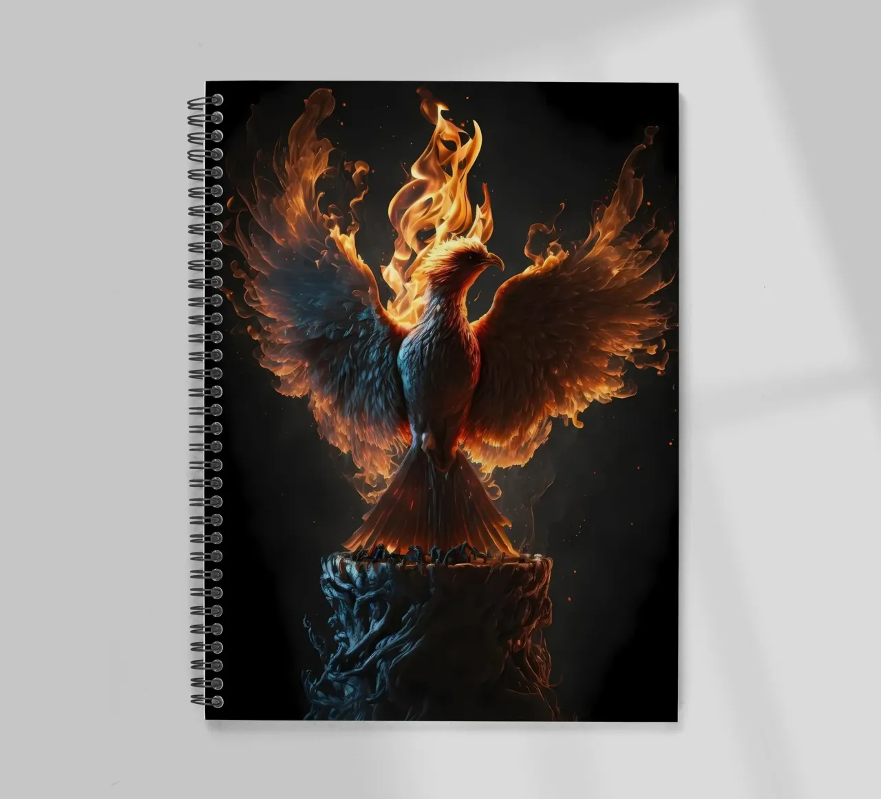 Phoenix Bird Portrait spiral notebook by Mikesell