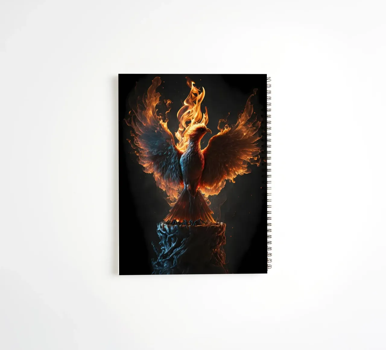Phoenix Bird Portrait spiral notebook by Mikesell