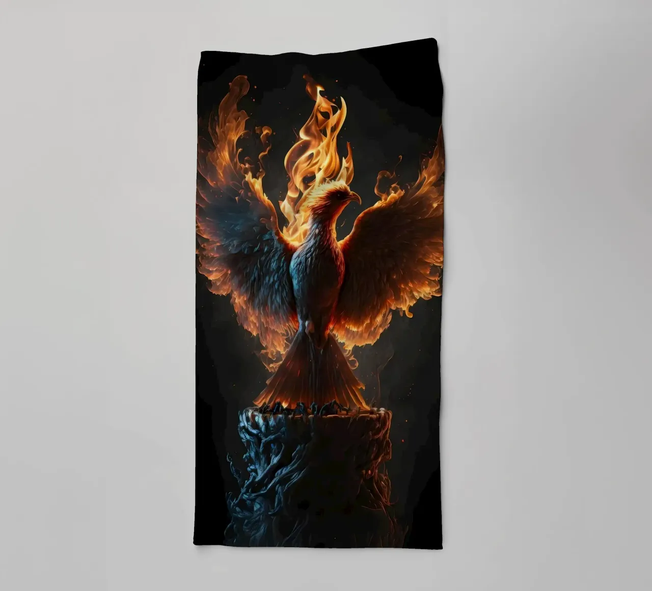 Phoenix Bird Portrait towel by Mikesell
