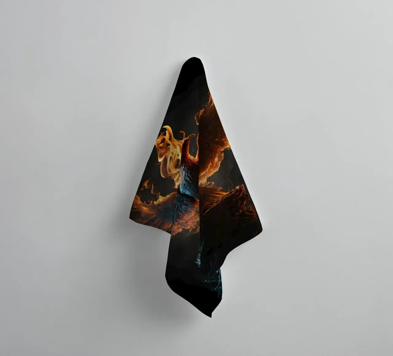 Phoenix Bird Portrait towel by Mikesell