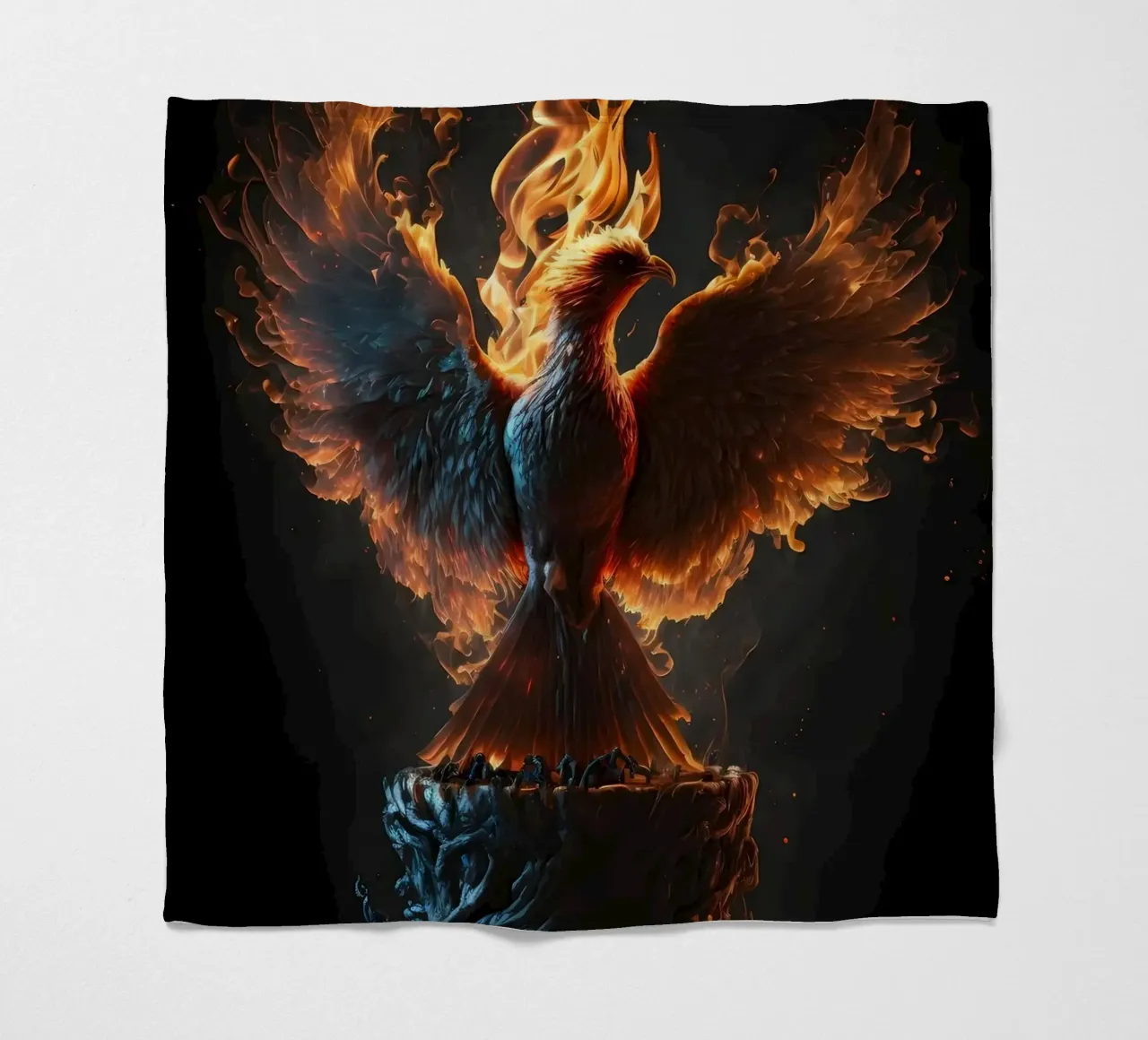 Ritratto di uccello di Phoenix coperta in pile da Mikesell