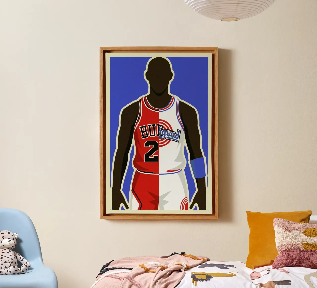 MJ Space Jam tela con Cornice a cassetta da Danny Haas
