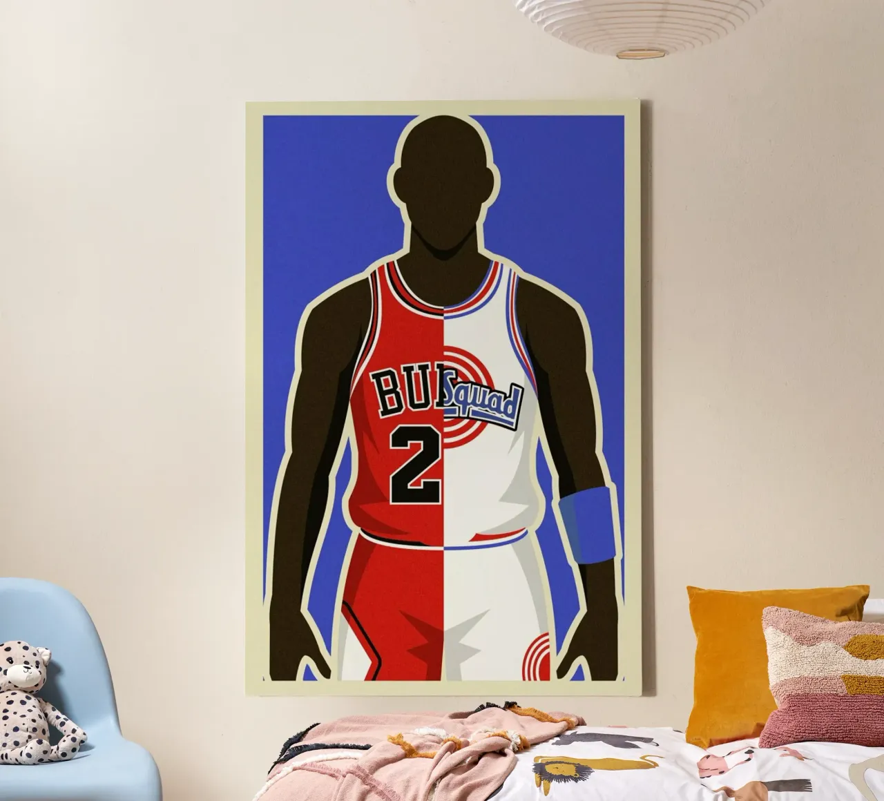 MJ Space Jam tela con Cornice a cassetta da Danny Haas