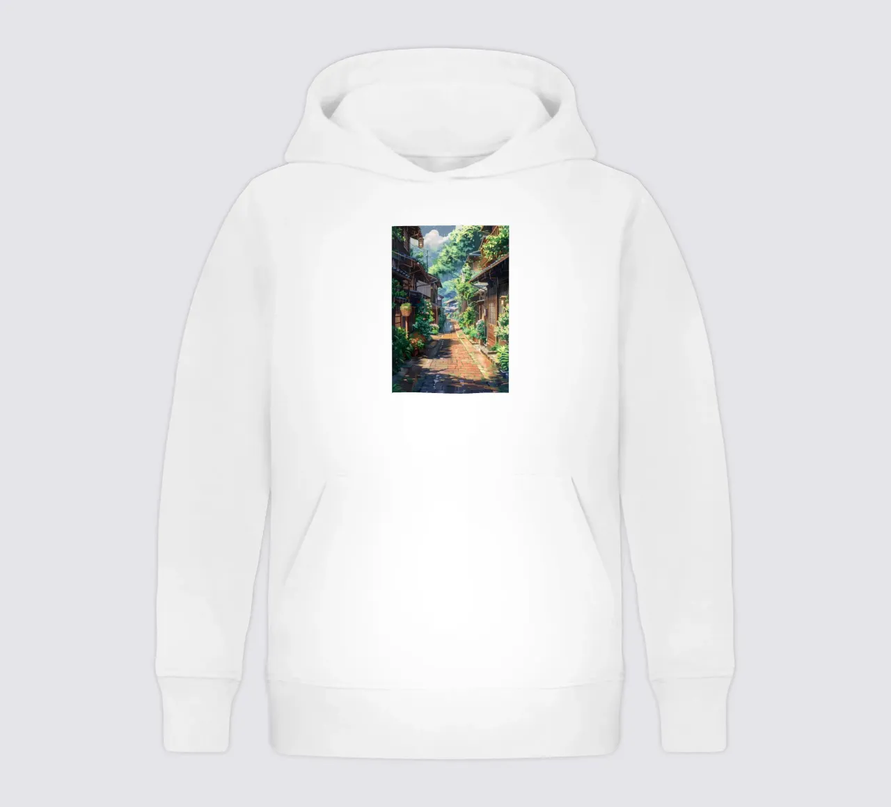 Regnerische Straße Kinder Hoodie von Ginnery