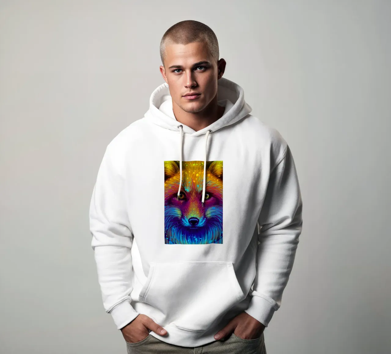 Kleurrijke vos hoodie van Delaplane