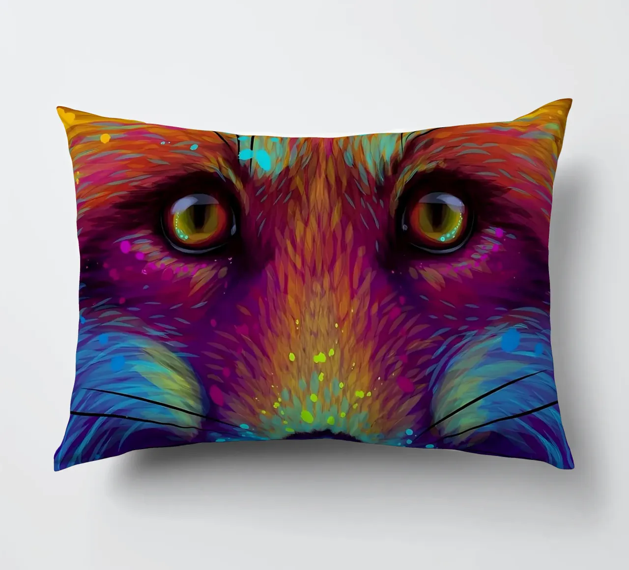 Colorful Fox decorative cushion by Delaplane