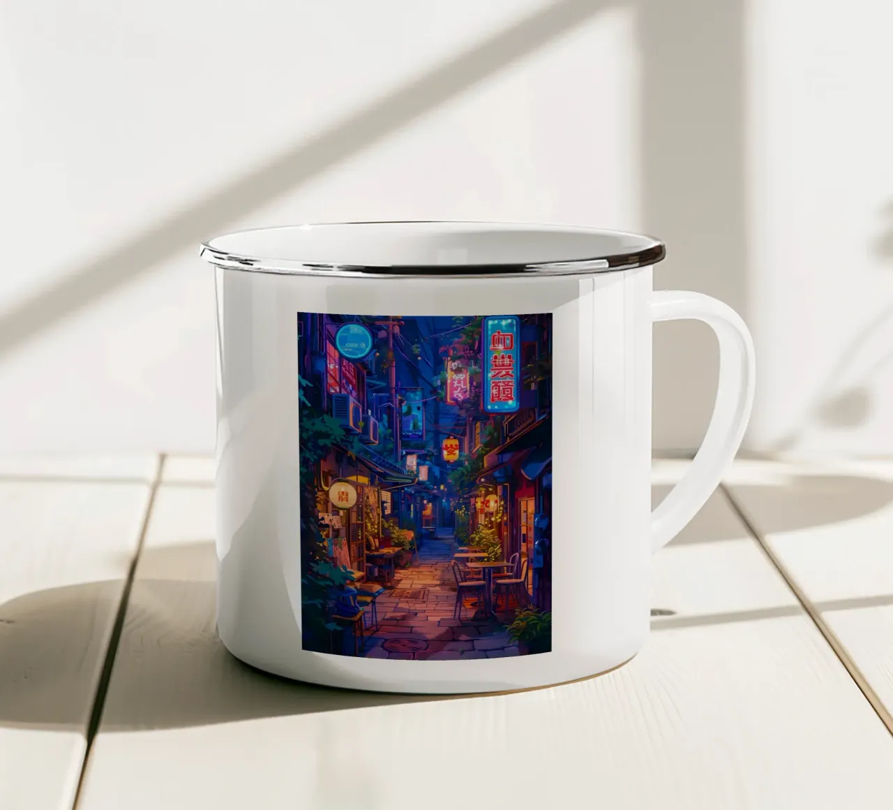 Accogliente via delle Anime tazza in smalto da Ginnery