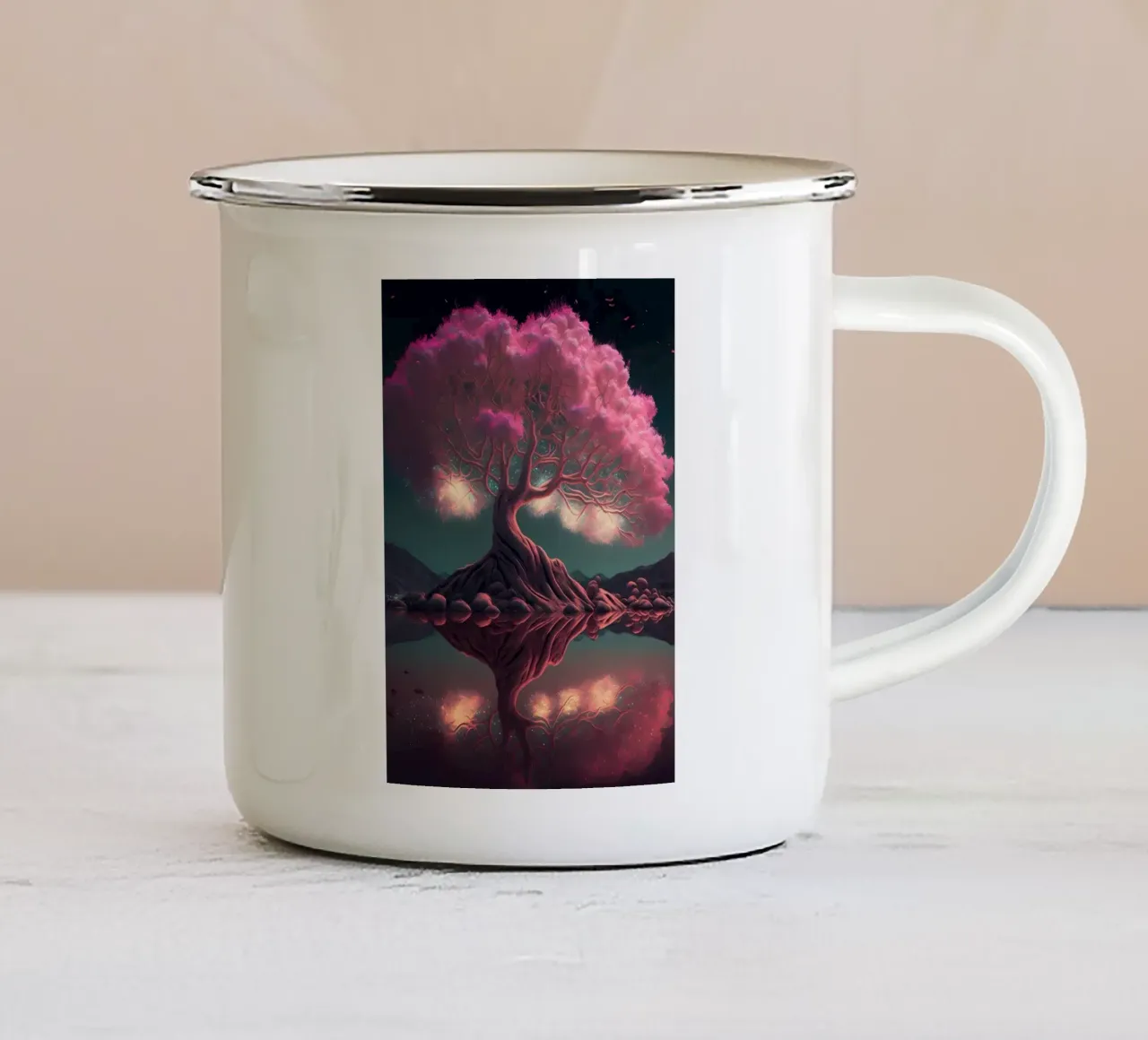 Albero dei ciliegi in fiore tazza in smalto da Mikesell