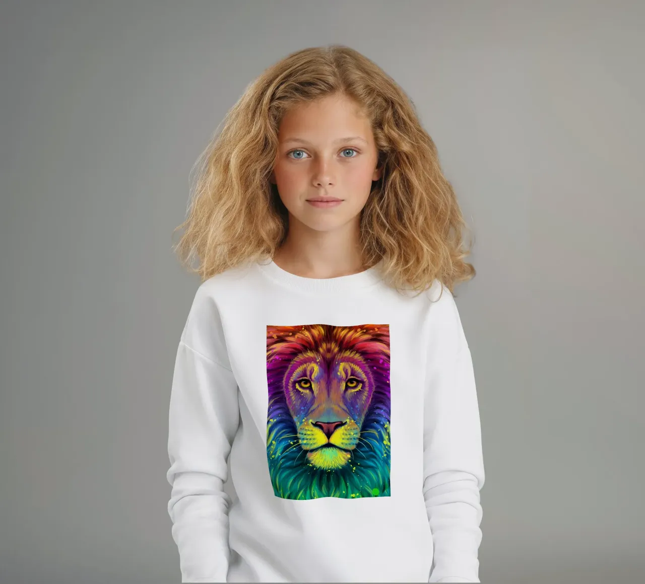Leone colorato felpa bambino da Delaplane