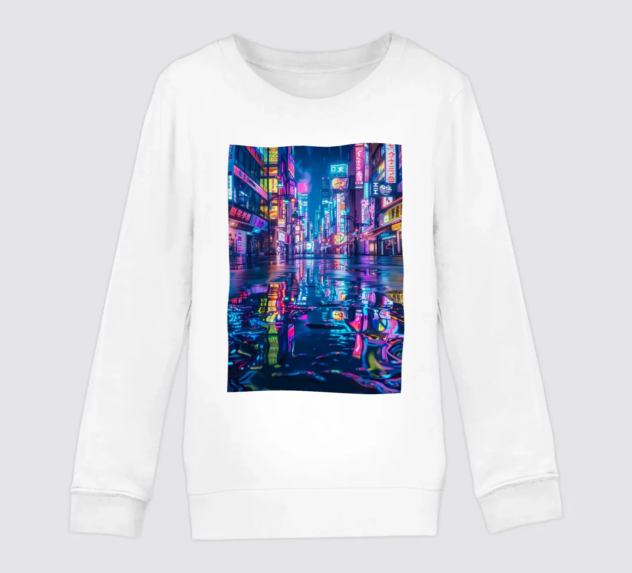 Cyberpunk Neon City kids sweatshirt by Ginnery