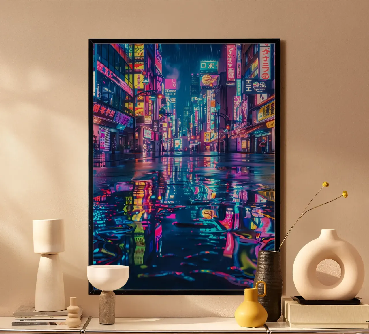 Cyberpunk Neon City poster by Ginnery