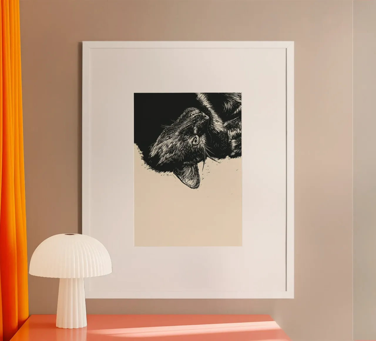 Black Cat Portrait hahnemühle by Mikesell