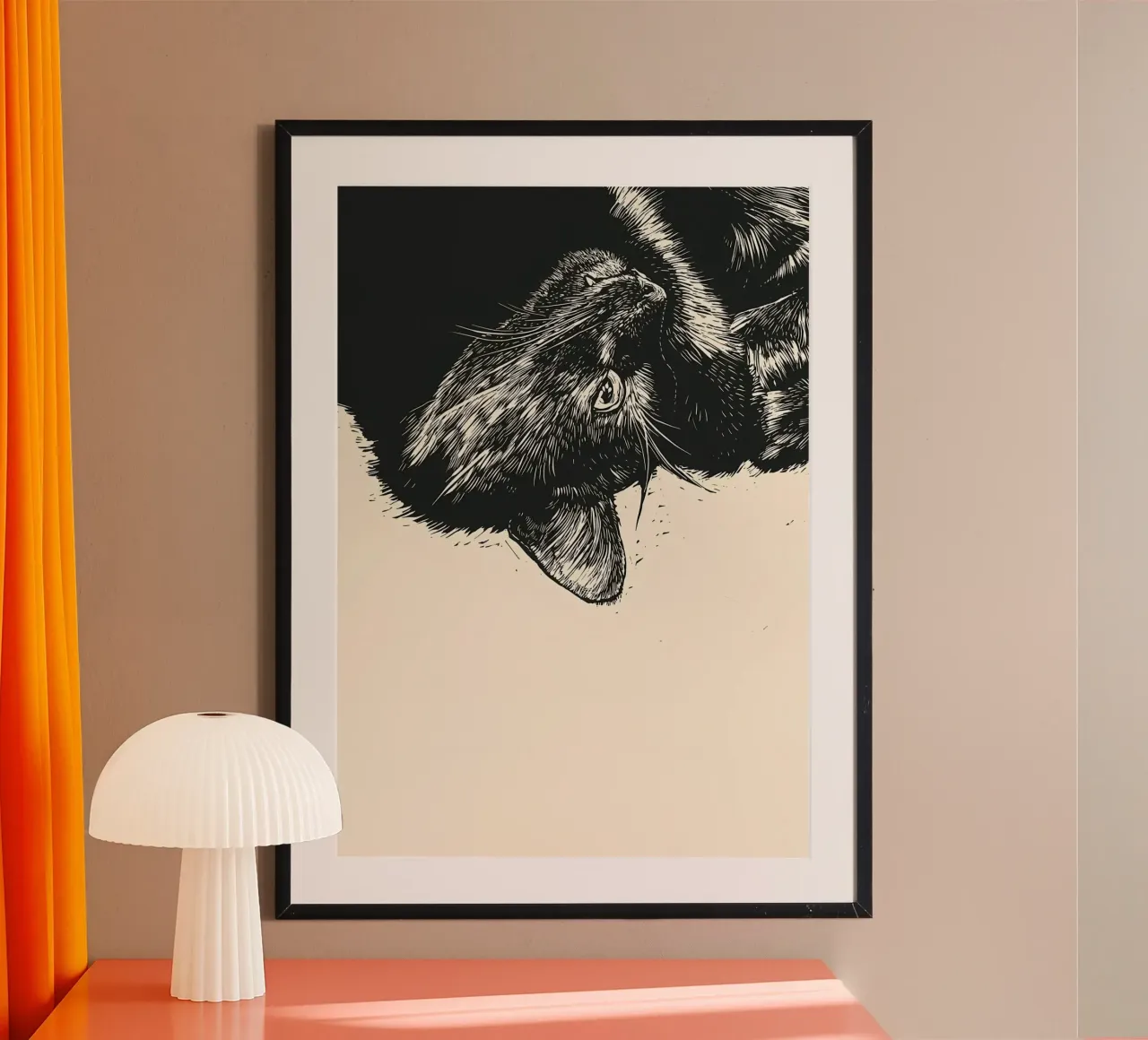 Black Cat Portrait hahnemühle by Mikesell