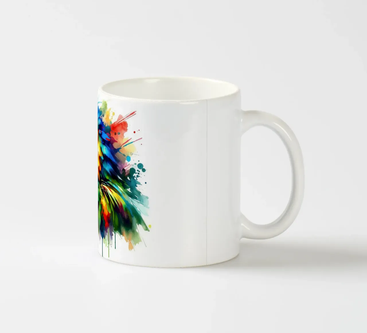 Essenza tropicale del pappagallo vibrante tazza in ceramica da Chromatic Fusion Studio