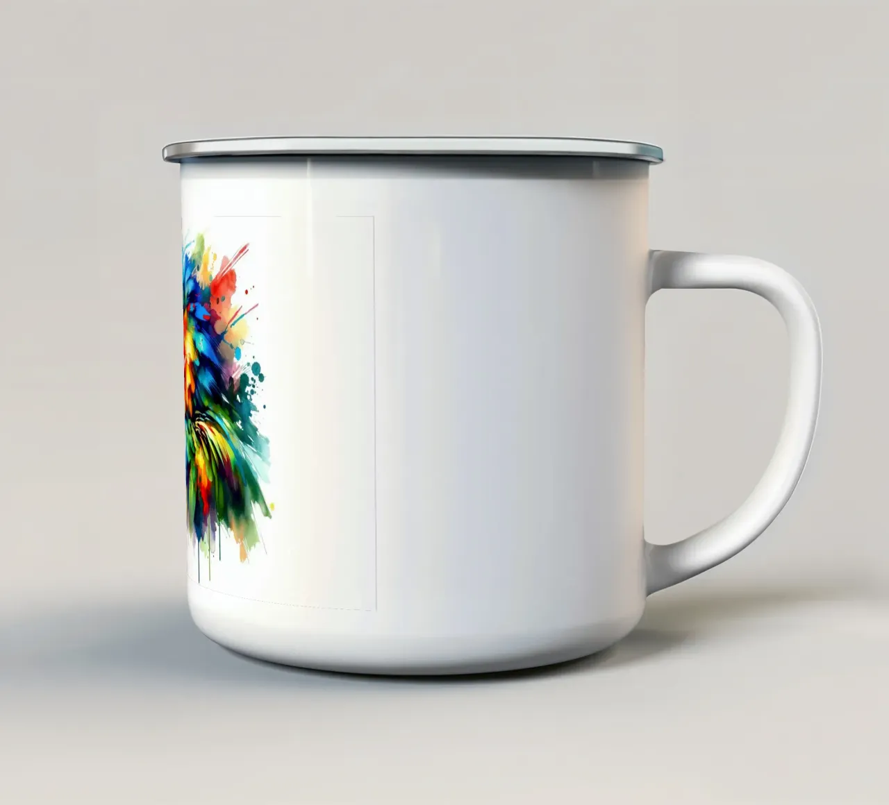 Essenza tropicale del pappagallo vibrante tazza in smalto da Chromatic Fusion Studio