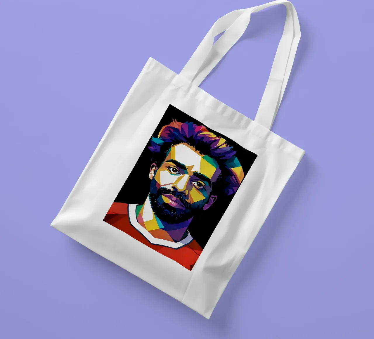 Mohammed Salah portrait tote bag by BONANZA