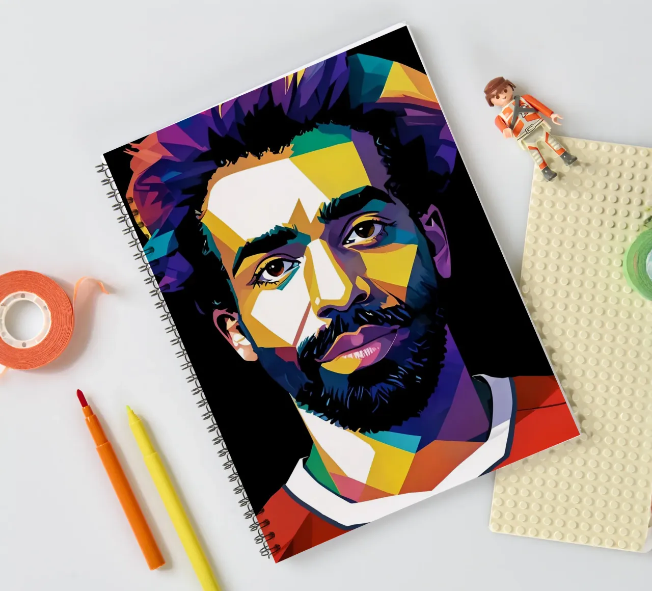 Mohammed Salah portrait spiral notebook by BONANZA