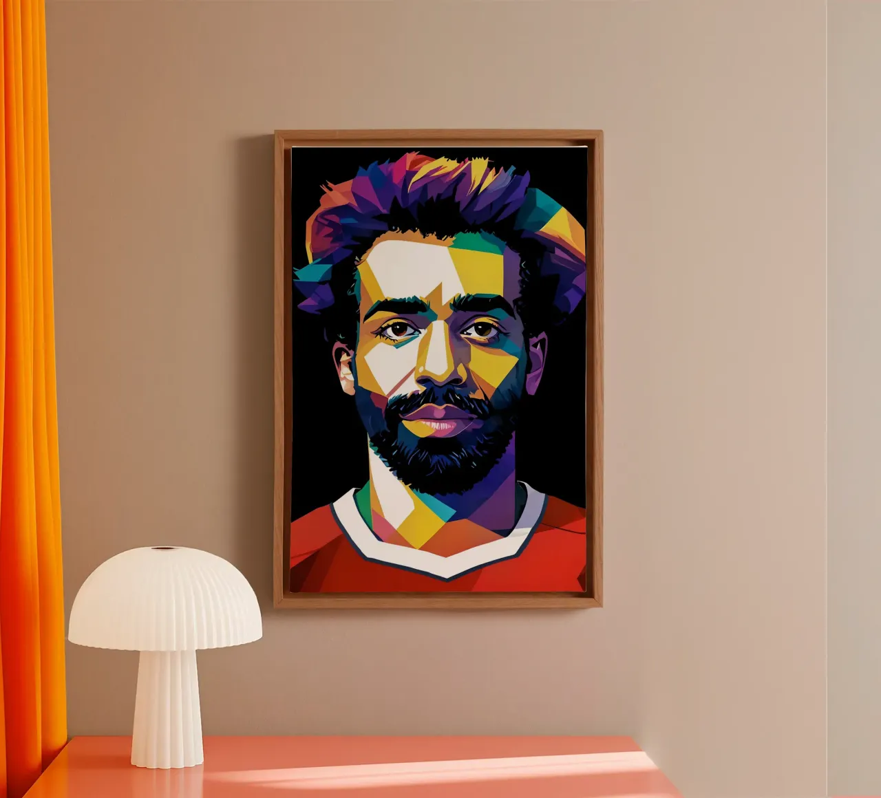 Mohammed Salah portrait canvas with Floater frame by BONANZA