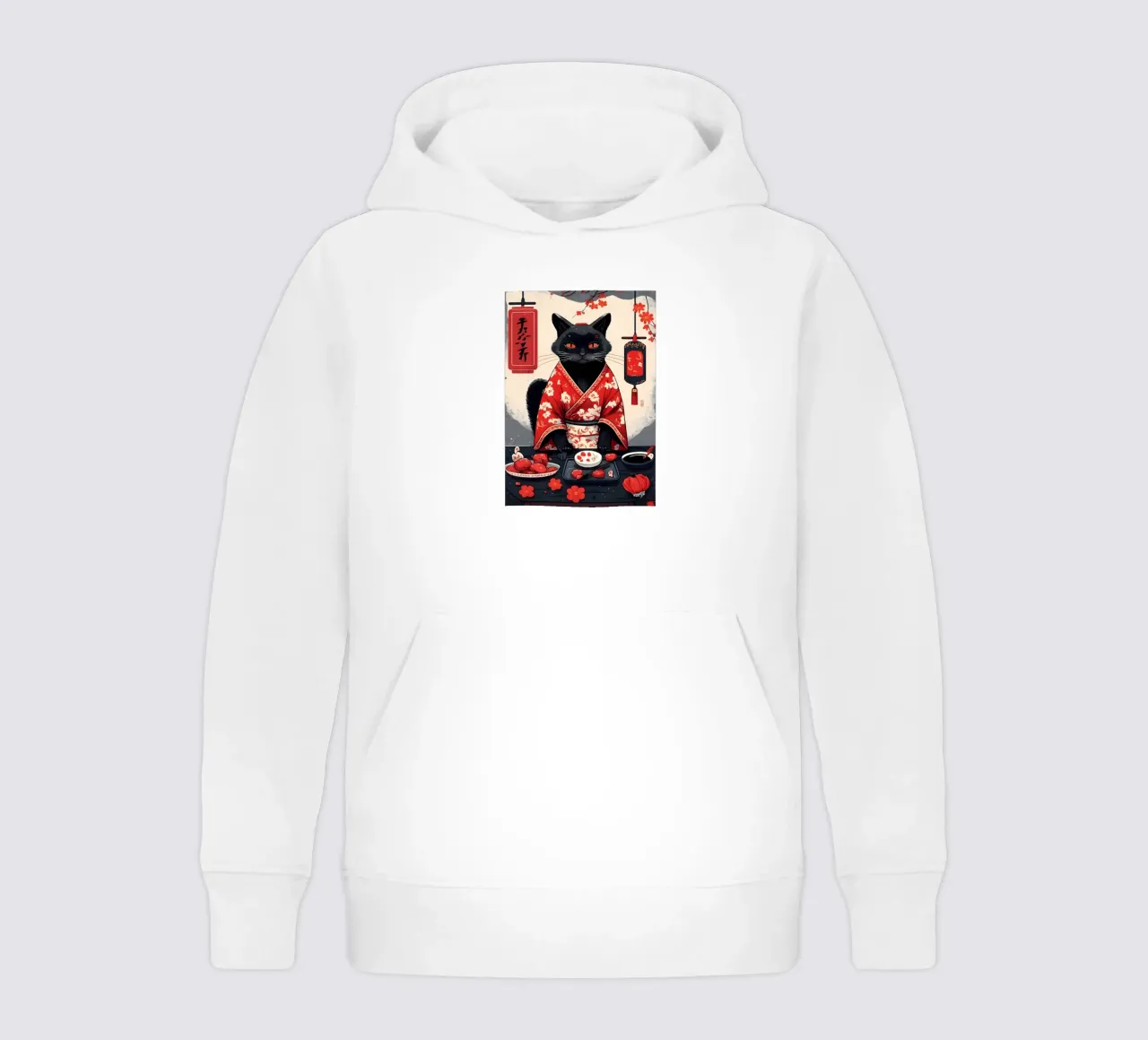 Portrait du chat noir sweat à capuche enfant de Mikesell