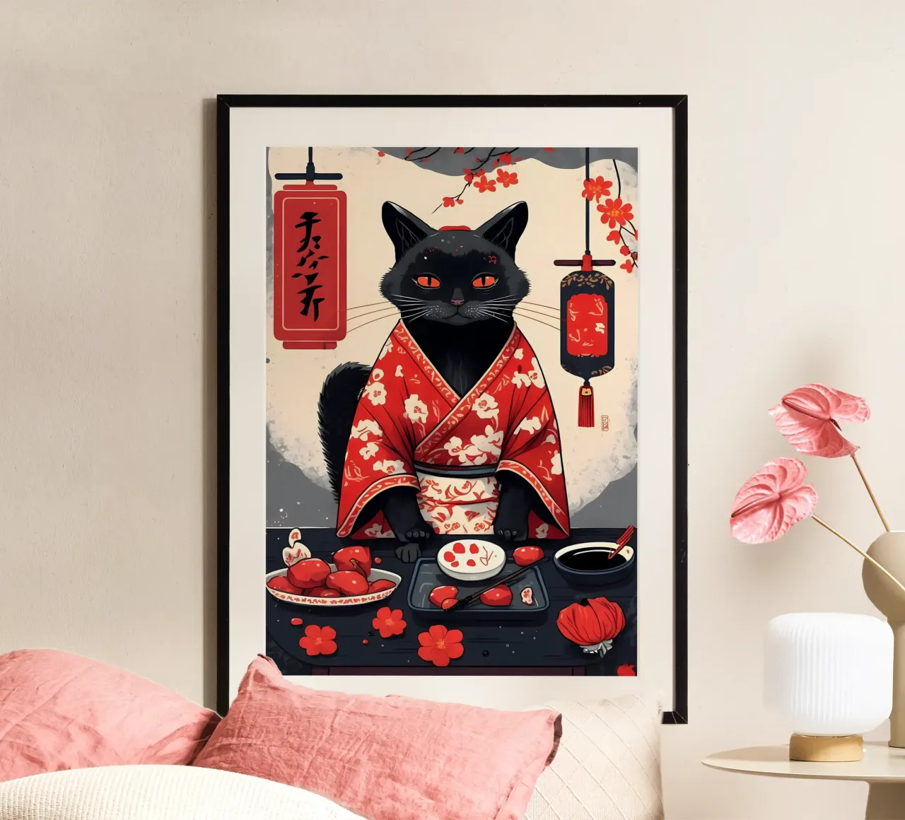 Black Cat Portrait hahnemühle by Mikesell