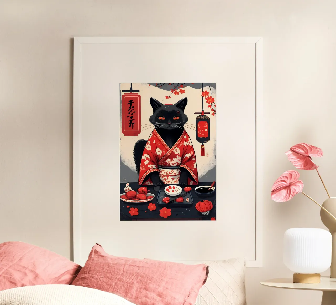 Black Cat Portrait hahnemühle by Mikesell