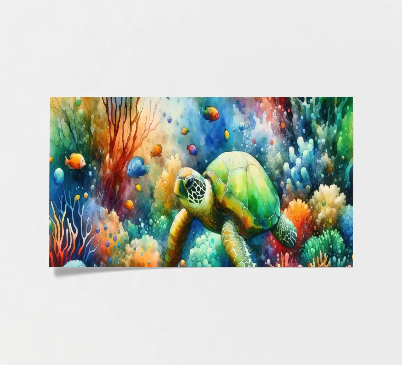 Undersea Encounter Turtle Meets Fish sticker sheet by Chromatic Fusion Studio