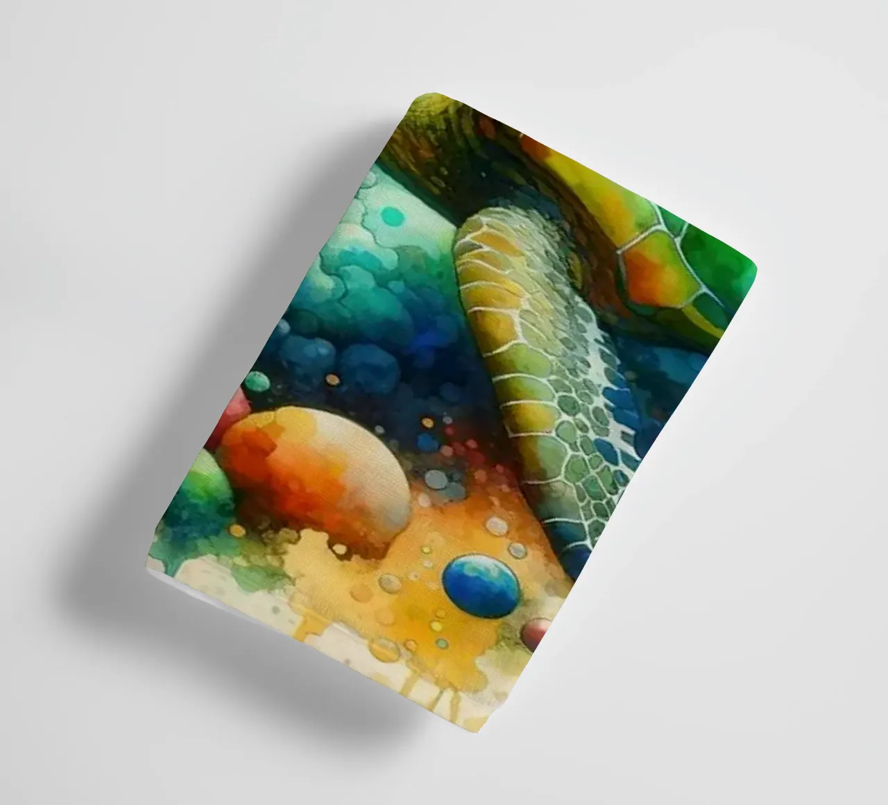 Undersea Encounter Turtle Meets Fish towel by Chromatic Fusion Studio