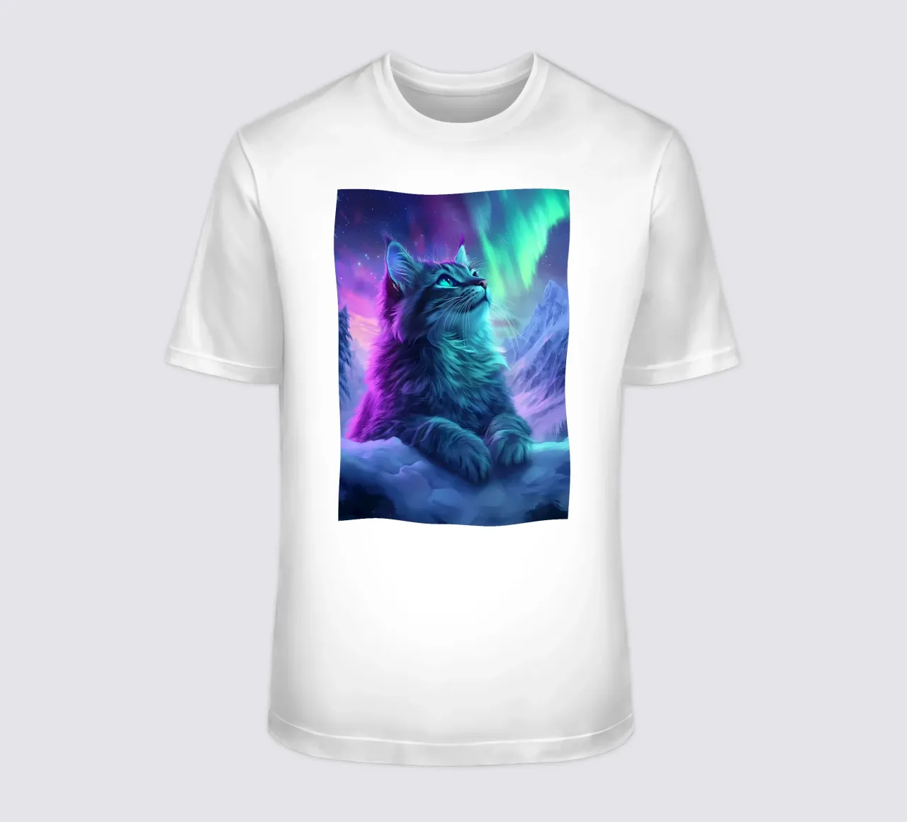 Gatto dell'aurora boreale t-shirt da Ginnery