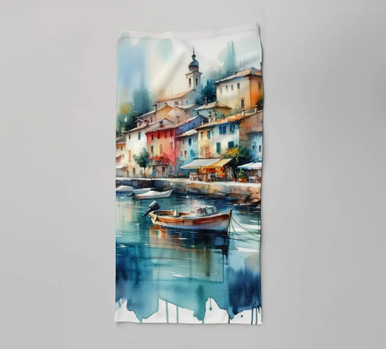 Seaside Village Rust badhanddoek van Chromatic Fusion Studio