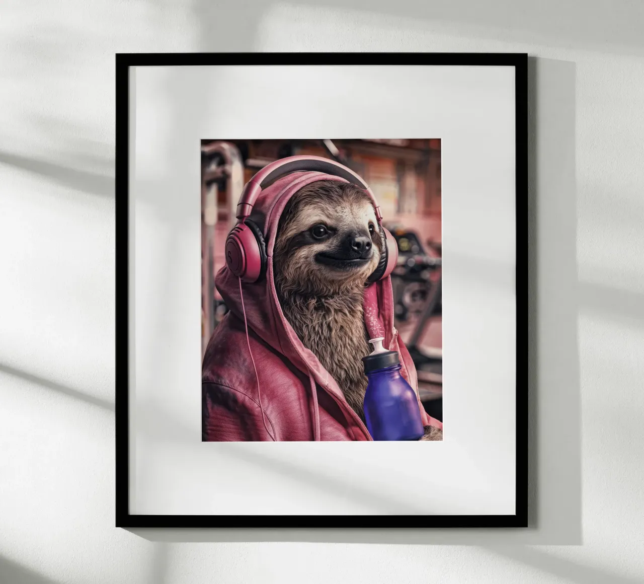 Fitness Faultier im Gym, Sport, lustige Tier Hahnemühle von SlothStella