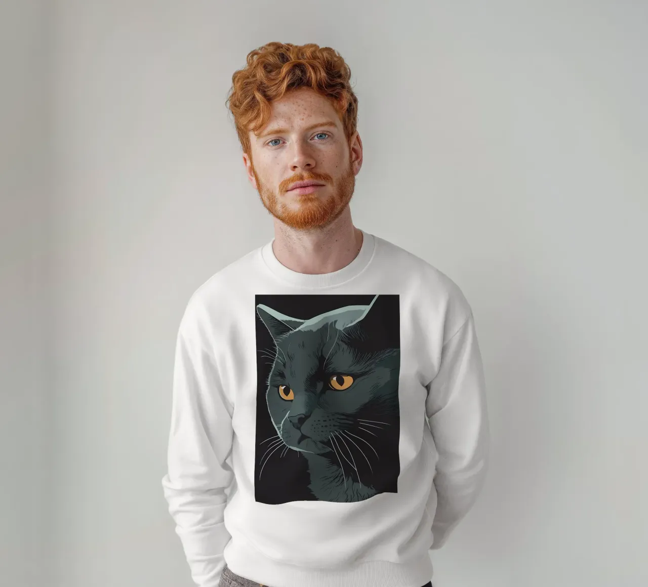 Ritratto di gatto nero felpa da Mikesell