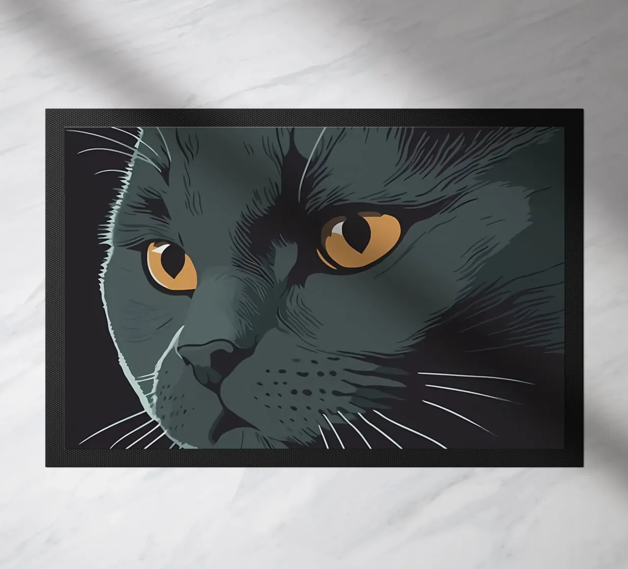 Ritratto di gatto nero zerbino da Mikesell