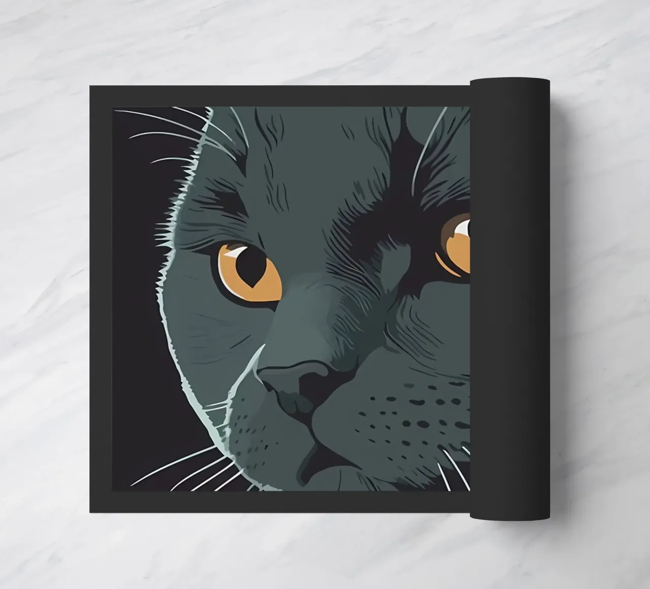 Ritratto di gatto nero zerbino da Mikesell
