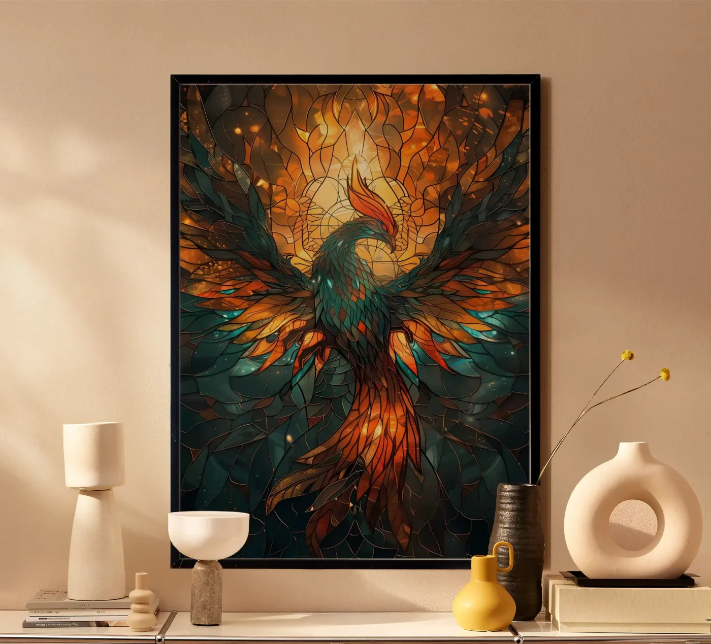 Kintsugi Phoenix Bird poster da Ginnery