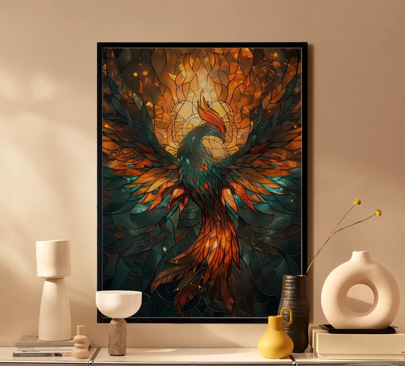 Kintsugi Phoenix Bird poster by Ginnery