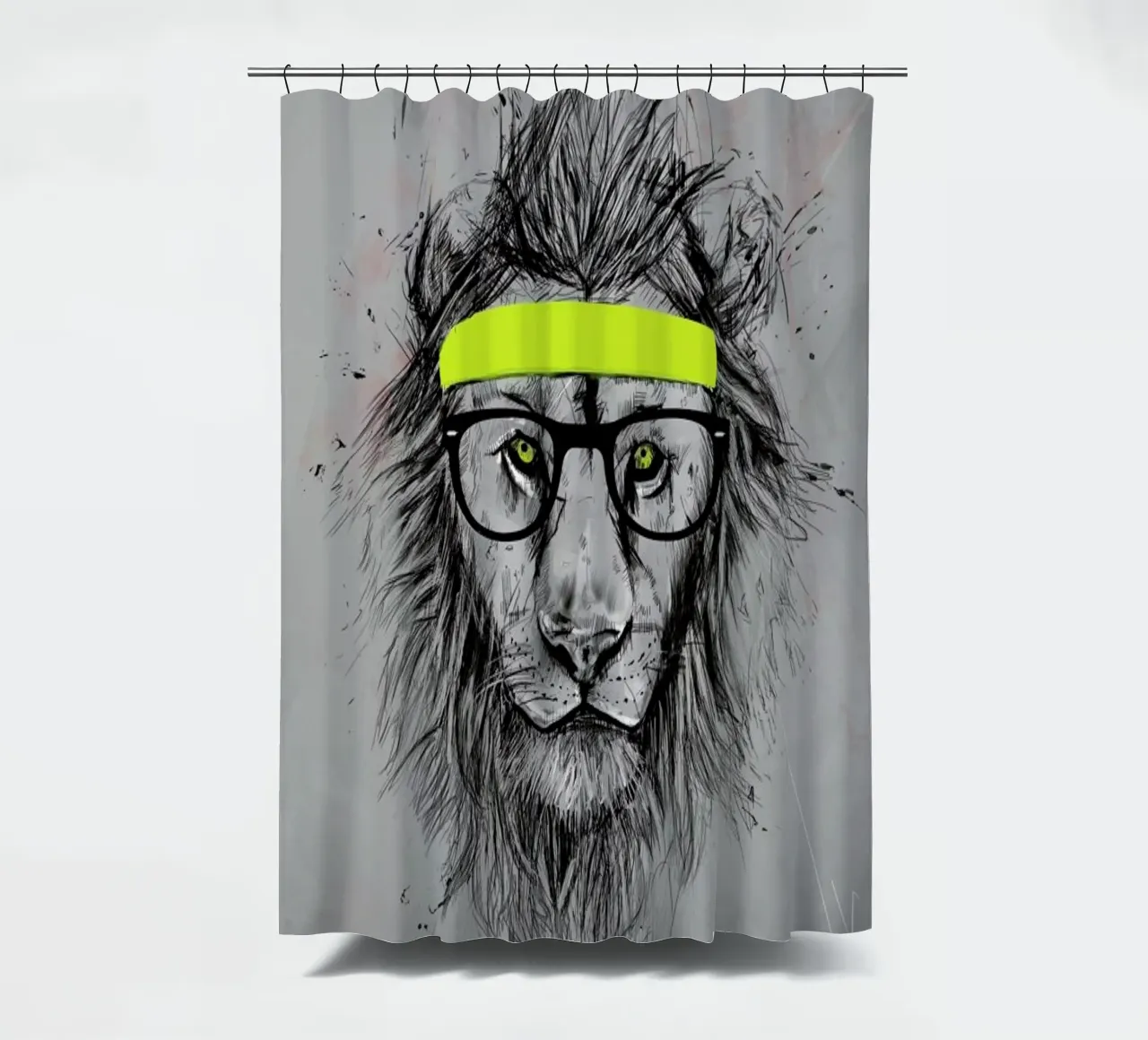 Hipster Lion tenda da doccia da Balazs Solti