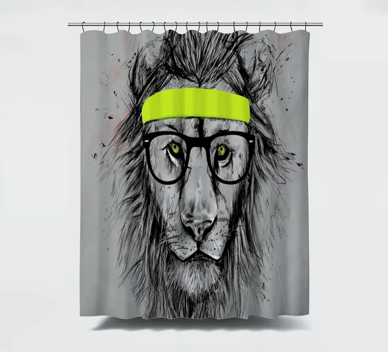 Hipster Lion tenda da doccia da Balazs Solti