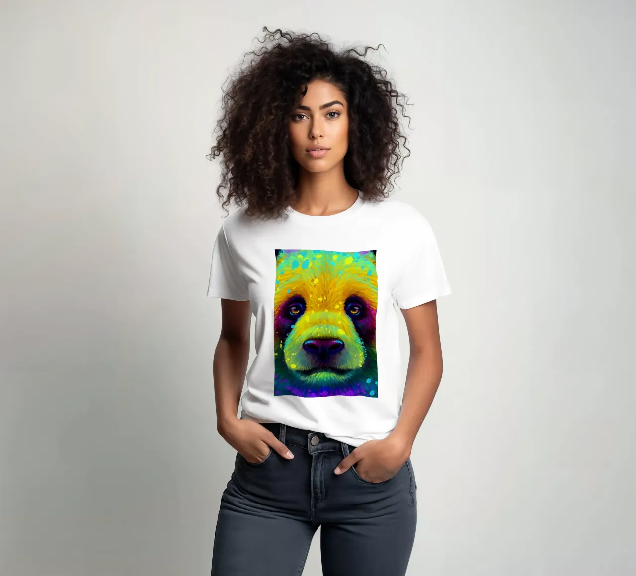 Panda colorato t-shirt da Delaplane