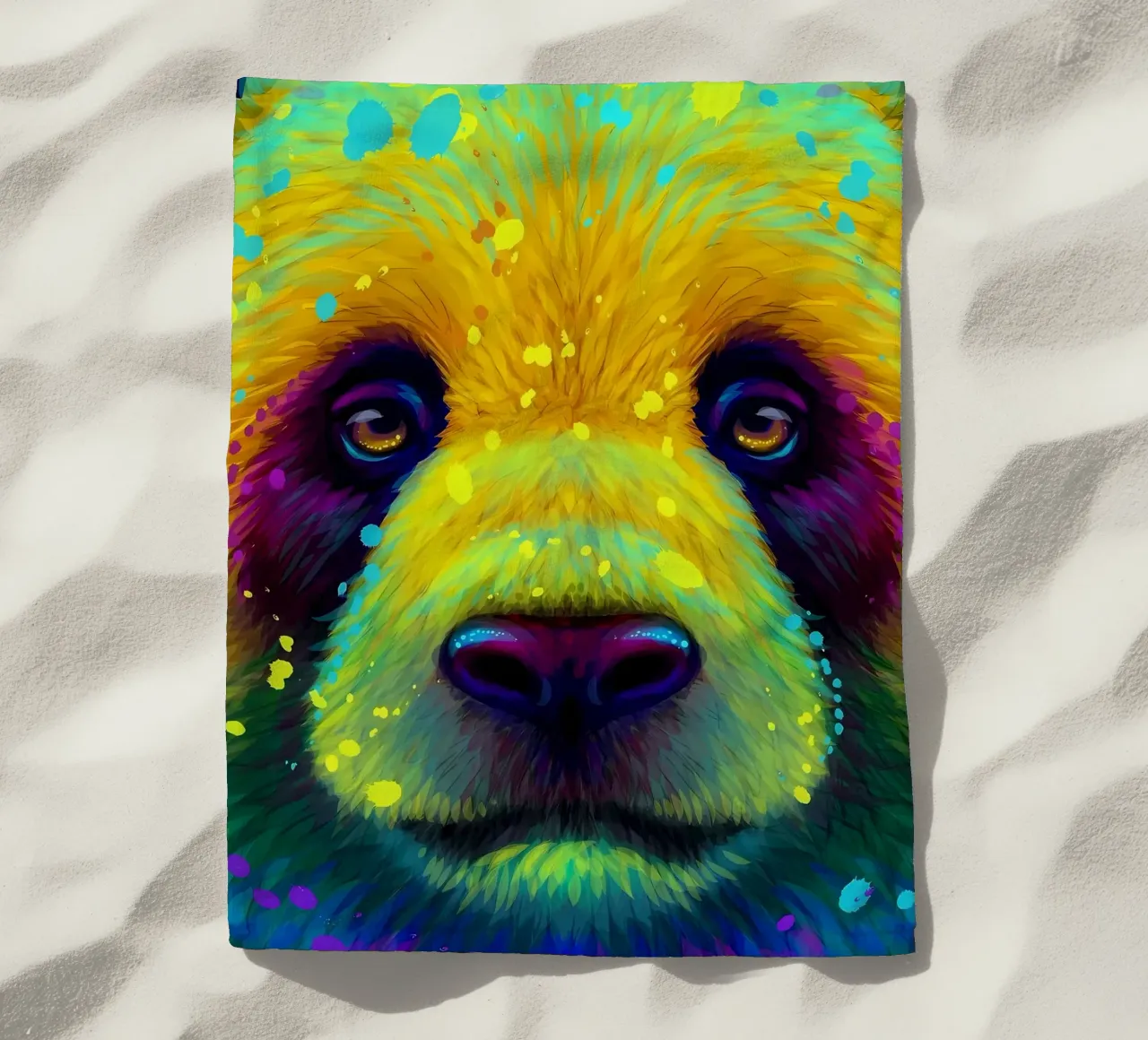 Panda colorato telo mare da Delaplane
